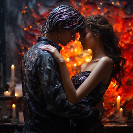 Magical ritual for desire and attraction, with spiritual elements enhancing romance and connection.