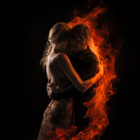 Two souls intertwining, symbolizing the sacred connection of a twin flame spell